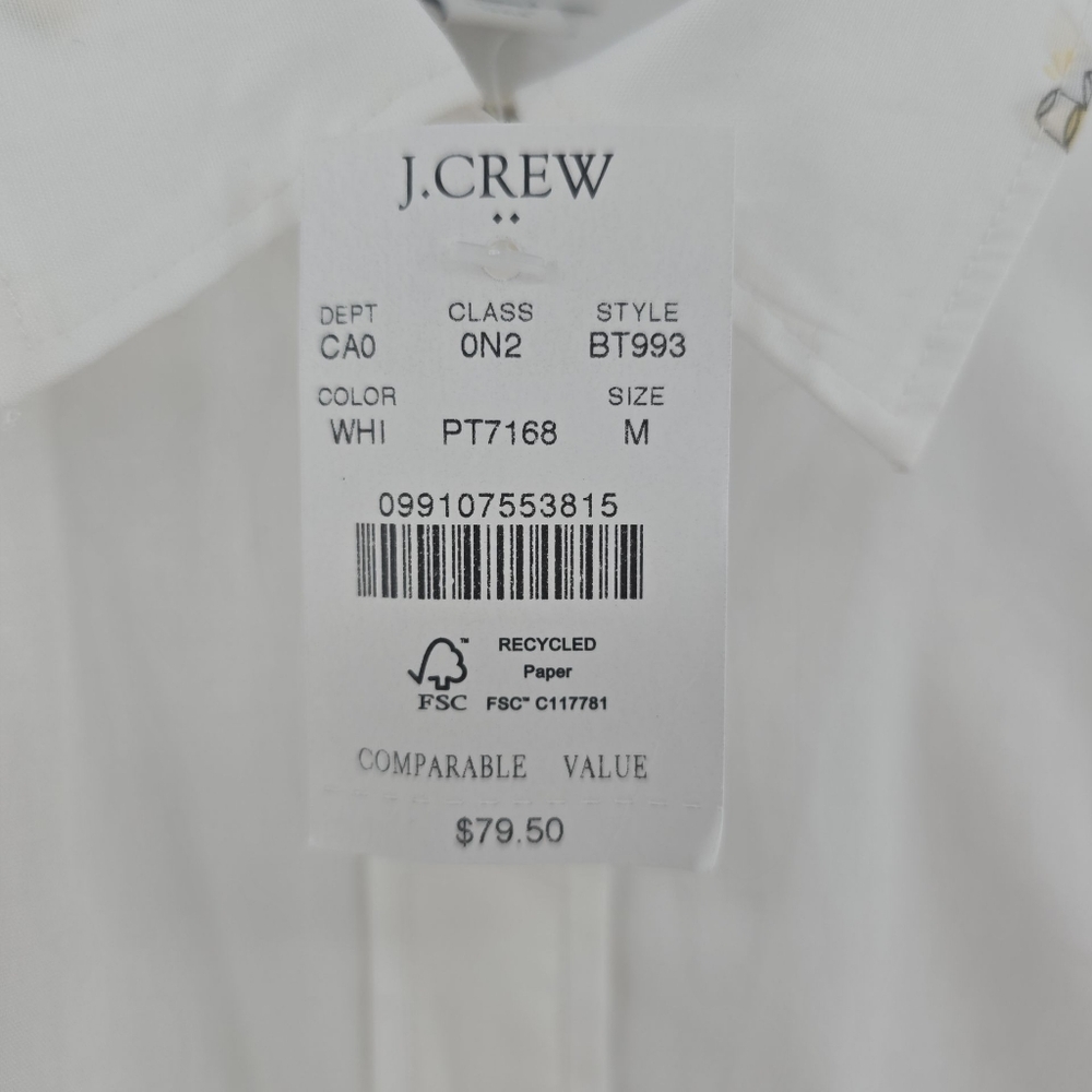 J. Crew NWT Button Up Poplin Shirt in Champagne Toast Size Medium White - Picture 6 of 11